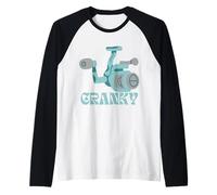 Crankbait Fishing Lure - Cranky Fisherman Tee Maglia con Maniche Raglan