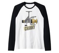 Crankbait Fishing Lure - Cranky Fisherman Tee Maglia con Maniche Raglan