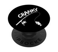 Crankbait Fishing Lure - Cranky Fisherman Tee PopSockets PopGrip Adesivo