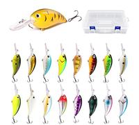 Crankbaits - 17 esche per la pesca della spigola con scatola portaoggetti, 10 cm di profondità, per pesca alla spigola, regalo per uomini d'acqua dolce e salata