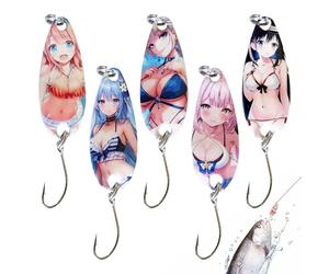 Crankbaits - Esche da Beach Girl per Bass | 5 pezzi Accessorio sportivo per esterni Cucchiai per Trote e Perche a Fiumi Laghi Barche Correnti Ribera Acqua Salata Campeggio