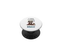 Cranky Cat Coffee No Miracles Umorismo mattutino PopSockets PopGrip Adesivo