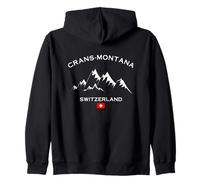 Crans-Montana Alpi Svizzere Sci Alpino Svizzera Sci Felpa con Cappuccio