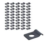 Crapyt 50 morsetti zincati a un foro, staffa a U con viti, resistenti, non affilati, clip per cavi per montaggio a parete (3 mm, nero)