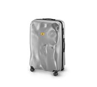 CRASH BAGGAGE Icon Large | Trolley Rigido Valigia da Viaggio (79x50x30 cm) Design Italiano 99 L Capacità 4 ruote girevoli 100% in Policarbonato Chiusura a combinazione Silver (L)