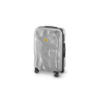 CRASH BAGGAGE Icon Medium | Trolley Rigido Valigia da Viaggio (68x45x26 cm) Design Italiano 65 L Capacità 4 ruote girevoli 100% in Policarbonato Chiusura a combinazione Silver (M)