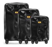 CRASH BAGGAGE Icon Set | 3 Trolley rigidi da Viaggio (S + M + L) Valigie di Design Italiano con Chiusura TSA e 4 Ruote girevoli EASY LIFE KIT in Omaggio 3 Custodie per Valigia (3 Pezzi) Black