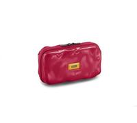 CRASH BAGGAGE Mini Icon | Borsa a Mano Unisex Design Unico Ammaccato Borsa a Spalla Custodia rigida con Tracolla Removibile e Regolabile Maniglia con Gancio Finitura Lucida Colore Ruby Red