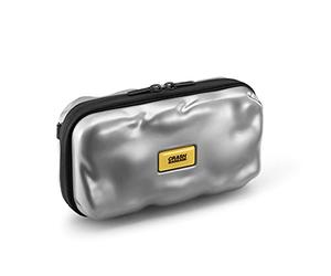 CRASH BAGGAGE Mini Icon | Borsa a Mano Unisex Design Unico Ammaccato Borsa a Spalla Custodia rigida con Tracolla Removibile e Regolabile Maniglia con Gancio Finitura Opaca Colore Silver