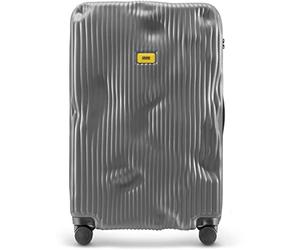 CRASH BAGGAGE Stripe Large | Trolley Rigido Valigia da Viaggio (79x50x30 cm) Design Italiano 100 L Capacità 4 ruote girevoli 100% in Policarbonato Chiusura a combinazione Smoke Grey (L)