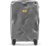 CRASH BAGGAGE Stripe Medium | Trolley Rigido Valigia da Viaggio (68x45x26 cm) Design Italiano 66 L Capacità 4 ruote girevoli 100% in Policarbonato Chiusura a combinazione Smoke Grey (M)