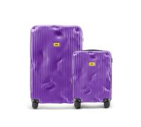 CRASH BAGGAGE Stripe Set | 2 Trolley rigidi da Viaggio (S + L) Bagaglio a mano e Valigia di Design Italiano con Chiusura TSA Certificata e 4 Ruote girevoli 100% in Policarbonato Grape Violet