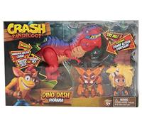 Crash Bandicoot Bandai Dino Dash Diorama | Il set da gioco include 2 personaggi da collezione Crash e Coco da 6 cm e un giocattolo dinosauro Chomp Action basato su videogiochi | Ottimo giocattolo