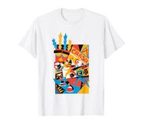 Crash Bandicoot Retro Nineties Crash Aku Aku Graffiti Badge Maglietta