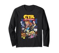 Crash Bandicoot Team Racing Checkerboard Collage Video Game Maglia a Manica