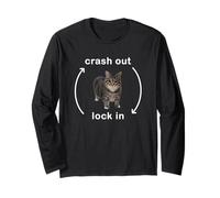 Crash out Lock in Silly Cat Meme Gen Z Maglia a Manica