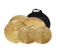 Crash Piatti Confezione A Basso Volume Da 14 Piatti Hi Hats 16/18 Crash Da 20 Pollici Set Mute 5 Pezzi(Golden)