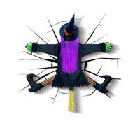 Crashing Witch Into Tree for Halloween Decoration, Crashed Witch, Hanging Halloween Witch Props for Outdoor