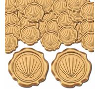 CRASPIRE 1 Scatola 25 Pezzi Adesivi Sigillo di Cera Conchiglia Oro Antico Adesivi Sigillo Busta Conchiglia Oceano Timbro di Cera Etichetta Adesiva per Invito Biglietto Busta Decorazione Festa