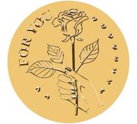 CRASPIRE 100 Adesivo in Lamina d'oro con 2 Pollice sigilli per Certificati A Forma di Rosa Etichette Autoadesive Rotonde in Rilievo in Oro per Premi Inviti di Nozze Certificati di Laurea Diplomi