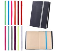 CRASPIRE 12 pz Elastico per Libri Chiusura Elastica per Planner con Passante per Penna Segnalibri Elastici Colorati Piatti in Nylon e Spandex Regolabili per Scuola Ufficio Diari Pagina Quaderno