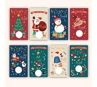 CRASPIRE 120 Set di Carte da Grattare con Adesivi da Grattare Buon Natale Divertenti Carte da Grattare e Adesivi Carte Coupon Fai da Te, Biglietto di Auguri A Sorpresa per Il Regalo di Natale