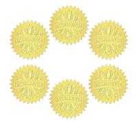 CRASPIRE 144 pz Adesivi in Lamina d'oro in Rilievo Certificato Stella di Eccellenza Sigilli Ufficiali Adesivo Autoadesivo Etichette Decorazione Medaglia per Certificati di Laurea Buste Diplomi Premi