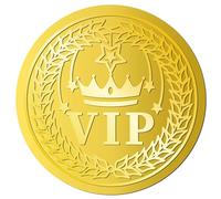 CRASPIRE 144 pz Corona VIP Adesivi in Lamina d'oro in Rilievo 2" Certificati Autoadesivi Buste Sigilli Etichette Adesive per Inviti di Nozze Laurea Diplomi Aziendali Confezioni Regalo