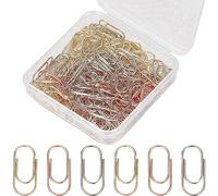 CRASPIRE 150 pz 3 Colori Graffette Graffette in Acciaio al Carbonio Piccole Clip Segnalibro Ovale Oro Rosa Argento Clip di Marcatura con Scatola di Plastica per Fai da Te Ufficio Scuola Cancelleria