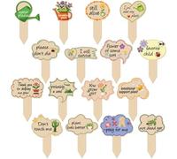 CRASPIRE 16 pz. Segnalini per Piante in Legno con Parole Divertenti Piccole Etichette per Piante da Giardino in Legno Cartellini per Giardinaggio Accessori per Esterni Interni Ancora Vivi per Patio