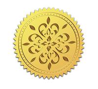 CRASPIRE 2" Adesivi Goffrati in Lamina d'oro Sigilli di Certificati in Filigrana Castillo Adesivo Autoadesivo 100 Pezzi Etichette Decorative per Medaglie d'Epoca per Certificati di Laurea