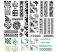 CRASPIRE 2 pz Nodo Celtico Timbri in Gomma Trasparente Trinity Knot Riutilizzabili Sigilli per Timbri in Silicone Trasparente Vintage per St. Creazione di Biglietti per Journaling per Il Giorno