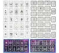 CRASPIRE 2 Stili Tarocchi Timbri Trasparenti Elementi Divinatori Strega Riutilizzabile Sfondo Timbro Postale Trasparente Sigilli in Silicone per Timbri per Diario Creazione di Carte Decor