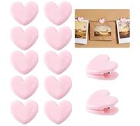 CRASPIRE 20 Clip per Raccoglitore A Forma di Cuore Rosa Clip Decorative Rosa per Carta Piccole Mini Clip A Forma di Cuore Sacchetti di Plastica A Forma di Amore Pagine Morsetti per La Conservazione