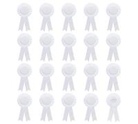 CRASPIRE 20 Pz Nastro Premio Vuoto Bottone Bianco Spilla Spilla Vincitore Nastri Vittoria Nastro Rosetta Gran Premio per Aula Fai da Te Accessorio per Feste Competizione Evento Sportivo Concorsi