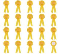 CRASPIRE 20 pz. Spilla con Bottone A Nastro Giallo Vuoto per Premiare Il Vincitore Nastri per La Vittoria Nastri con Rosetta Gran Premio per La Competizione di Accessori per Feste in Classe Fai da Te