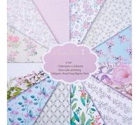 CRASPIRE 24 Fogli Blocco di Carta Floreale per Album di Ritagli 12 Stile Vintage Fiore su Un Lato in Cartoncino Sfondo Bordo di Carta per Diario Decorativo Biglietto D'Auguri Creazione di Forniture