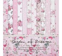 CRASPIRE 24 Fogli Blocco di Carta Floreale Vintage per Ritagli Fiore 12 Stile Cartoncino su Un Lato Sfondo Bordo di Carta per Diario Decorativo Biglietto D'Auguri Creazione di Forniture Album d'Arte