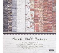 CRASPIRE 24 pz Blocco di Carta per Scrapbook Muro di Mattoni Carta Origami 6" × 6 Carta Colorata su Un Lato Diario Decorazione Carta per Album Fai da Te Scrapbook Sfondo Diario Spazzatura Artigianato