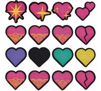 CRASPIRE 24 Toppe Termoadesive a Forma di Cuore in 5 Colori - Adesive Ricamate per Applicazioni Colorate, da Cucire, Decorazione Artigianale, Abbellimenti per Vestiti, Riparazione Fai da Te