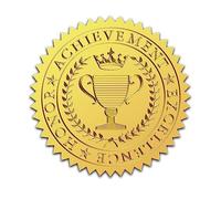 CRASPIRE 25 Pz Adesivi in Lamina d'oro in Rilievo Corona 2 Pollici Trofeo Corona Autoadesiva Certificato Sigilli Adesivo Decorazione Medaglia per Laurea Sigilli Notarili Aziendali Buste Diplomi Premi