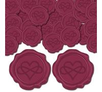 CRASPIRE 25 pz Adesivi Sigillo di Ceralacca Rossa Amore Cuore Inviti di Nozze Buste Sigillanti Etichette Adesive Autoadesive per Confezioni Regalo Feste Compleanni Biglietti D'Auguri per Natale