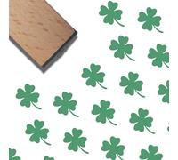CRASPIRE 3/5in Mini Timbro in Gomma di Legno con Motivo A Quadrifoglio Piccoli Timbri in Legno Vintage Stampa Riutilizzabile per San Patrizio Fai da Te Scrapbooking Diario Album Creazione