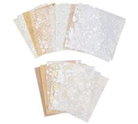 CRASPIRE 32 Foglio di Carta per Scrapbooking in Lamina d'oro 2 Colori Tessuto A Rete Set Assortito Decorazioni retrò Fatte A Mano per Scrapbooking Forniture per Diario Creazione di Biglietti Planner