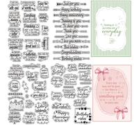 CRASPIRE 4 Foglio di Timbro in Gomma Trasparente con Parole di Benedizione Sentimento Compleanno Amicizia Auguri Riutilizzabile in Silicone Trasparente Fatto A Mano per Creazione di Diari Biglietti