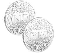 CRASPIRE 4 Pezzi Sì O No Monete Lanciare Sfida Moneta Decisione Monete Fortunate Lega Antica Monete Commemorative Bifacciali 4 cm/1.57 Pollici