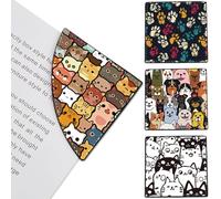 CRASPIRE 4 pz Segnalibro Angolare in Pelle Gatto Cane Animale Stampa Segnalibri Libro Clip Set Segnalibri Angolo Pagina Segnalibri Accessori in Pelle per Insegnanti Studenti Amanti della Lettura