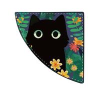 CRASPIRE 4 pz Segnalibro Angolare in Pelle Gatto retrò Animale Pianta Stampa Segnalibri Libro Clip Set Segnalibro Angolare Pagina Accessori in Pelle per Insegnanti Studenti Amanti della Lettura