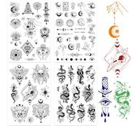CRASPIRE 4 Stili Tarocchi Timbri Trasparenti Mano della Strega Divinazione Serpente Luna Sfondo Riutilizzabile Timbro Postale Sigilli per Timbri in Silicone Trasparente per La Creazione di Carte