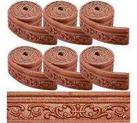 CRASPIRE 496 x 3.14 pollice Peel And Stick Wallpaper Border Crown Molding Marrone Autoadesivo Flessibile 3D Battiscopa Bordo Specchio Adesivo Parete Bordatura Base Linee di Schiuma per Hotel Casa